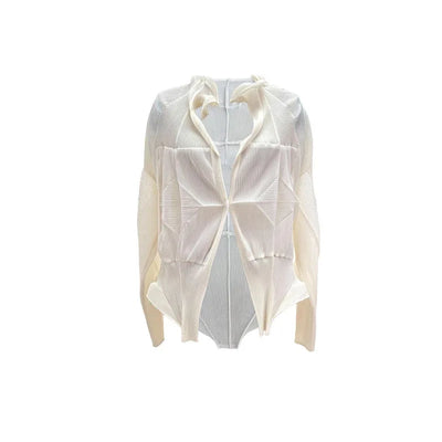 Miyake Pleated Floral Halter Dress