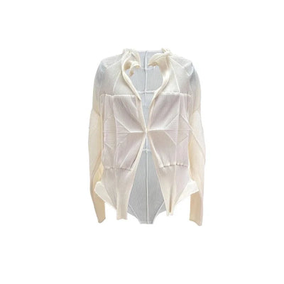 Miyake Pleated Floral Halter Dress