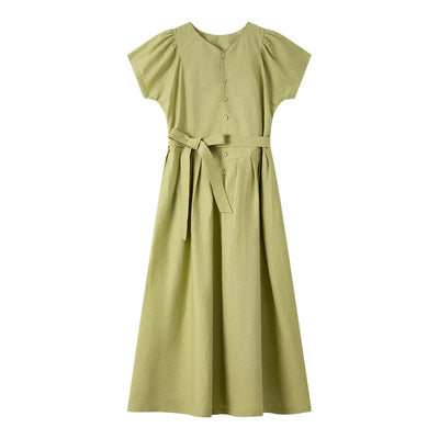 VIMLY Summer 2025 Casual Green Pleated
