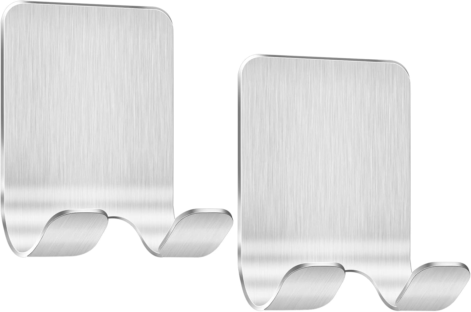 2er Set Selbstklebende Rasiererhalter für die Dusche – Edelstahl Haken ohne Bohren, Perfekte Badezimmer Aufbewahrungslösung in Silber