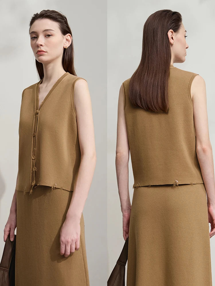 Solid Knitted O-Neck Loose Medium And Long Sweater