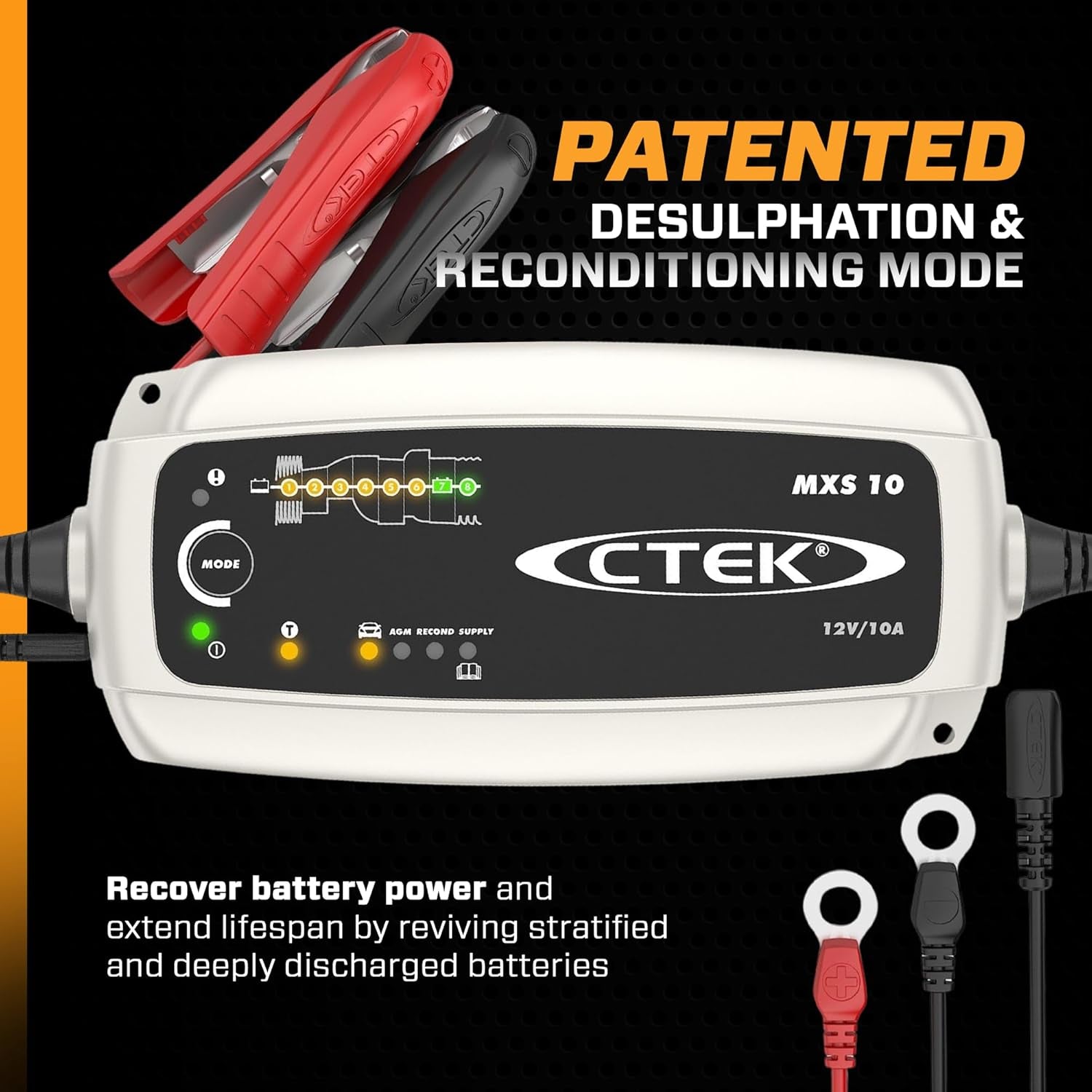 CTEK Multi MXS 10 - 10A 12V 8-Stage Smart Battery Charger & Conditioner