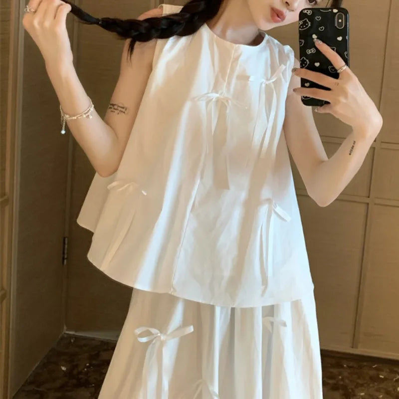 Women Bow Sweet Girls Summer Clothing