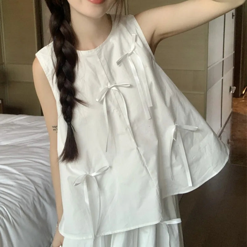 Women Bow Sweet Girls Summer Clothing
