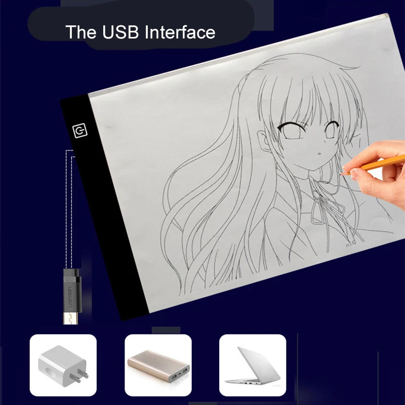Dimmable LED Drawing Copy Pad - Adjustable Light Notepad for Kids - Perfect Animation Painting & Educational Gift