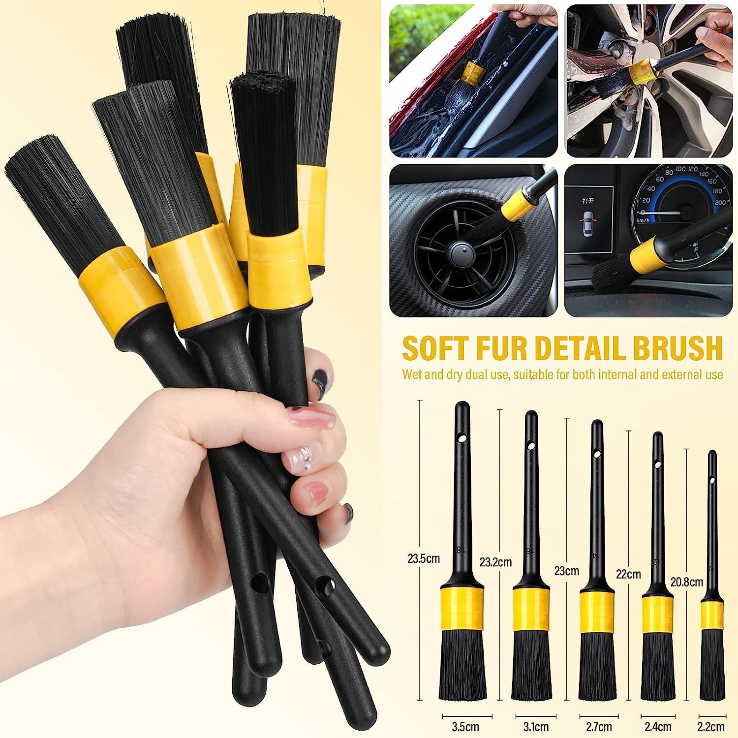 AOKITO 20-Piece Auto Cleaning Kit - Complete Car Care Set for Interior & Exterior with Brushes, Polishing Sponges, Cleaning Gel & Convenient Carrying Case