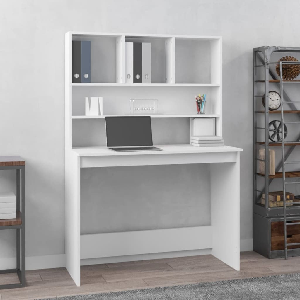 Stylish Wood Desk with Shelf - Versatile Office Computer Table by Vidaxl