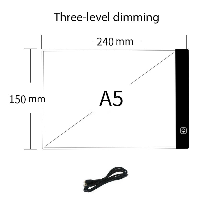 Dimmable LED Drawing Copy Pad - Adjustable Light Notepad for Kids - Perfect Animation Painting & Educational Gift