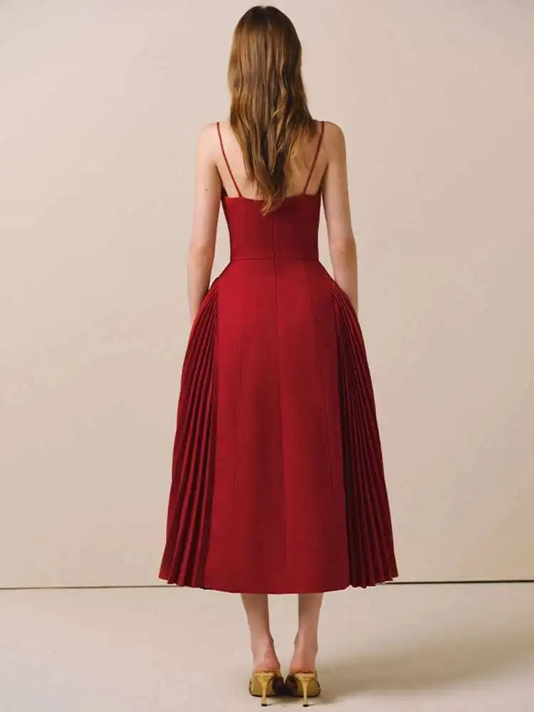 Shawl Slip Pleated Patchwork Slim Solid Color Evening Dress