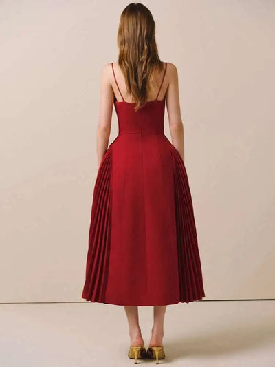 Shawl Slip Pleated Patchwork Slim Solid Color Evening Dress